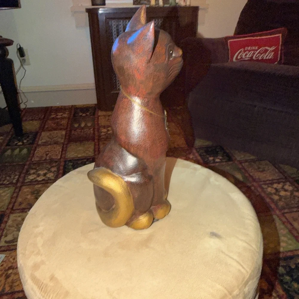 Vintage Black & Tan Cat Shelf Sitter 12